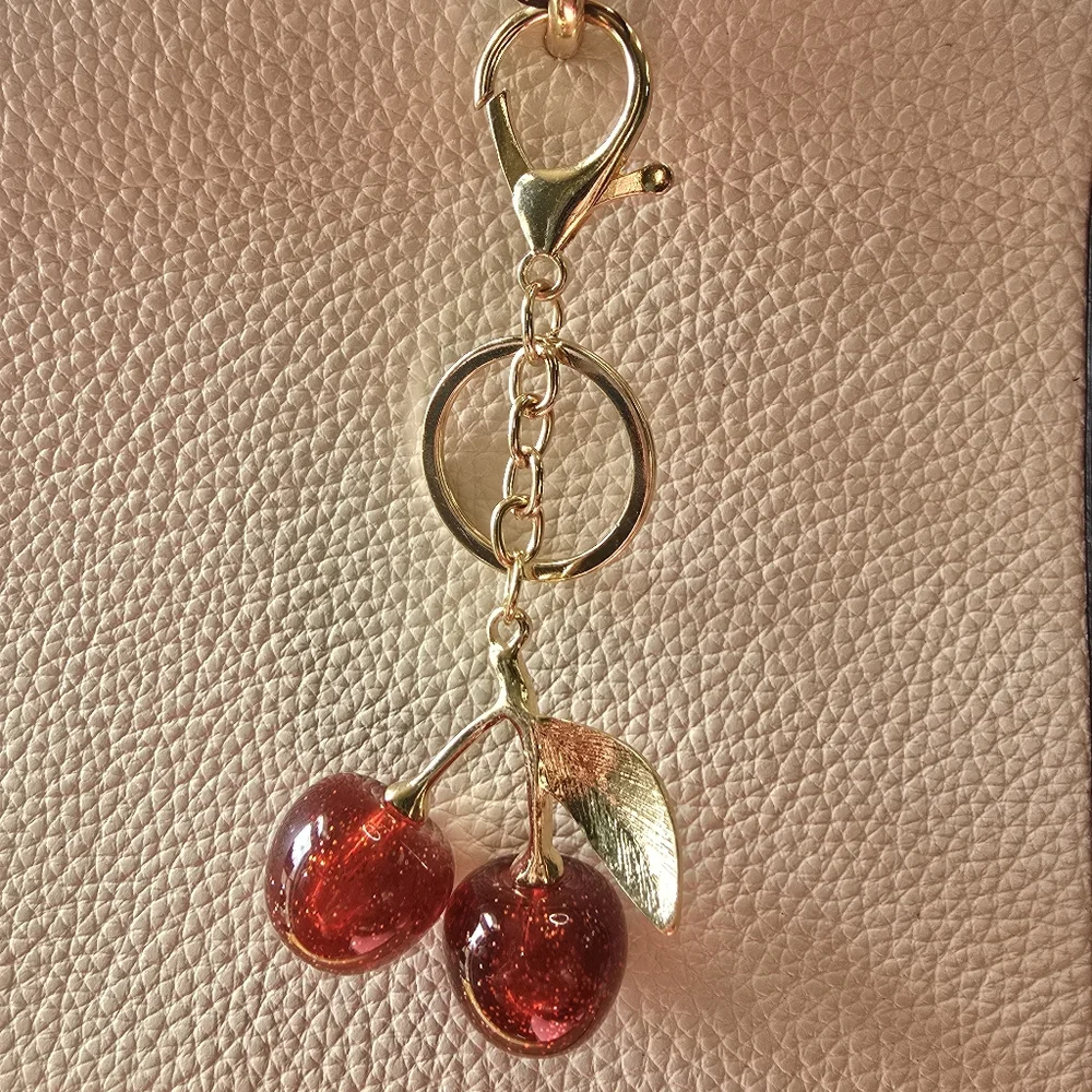 Sparkling Red Cherry bag charm nip